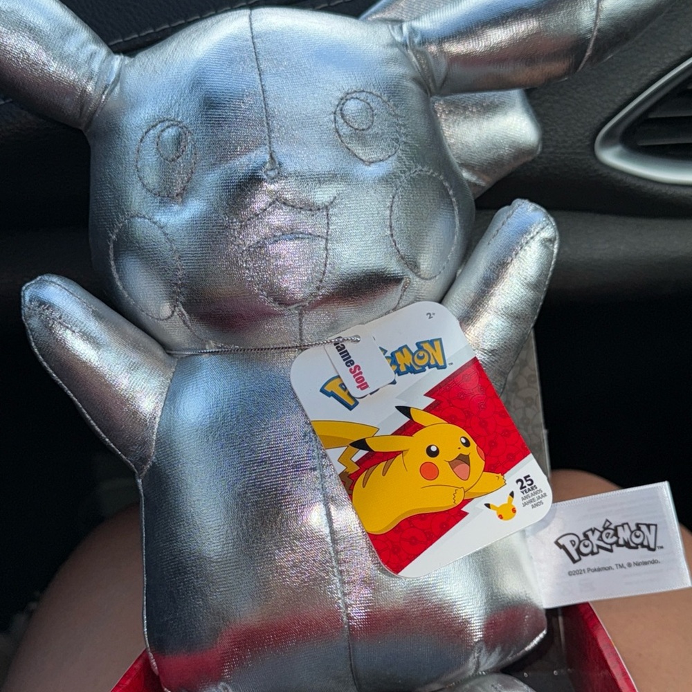 Metallic Silver Pokémon Pikachu Plush